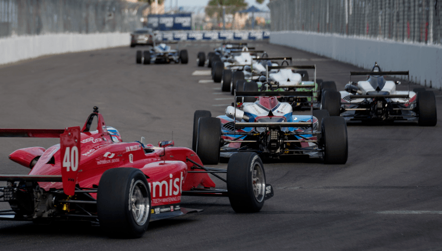 racing cars on a track